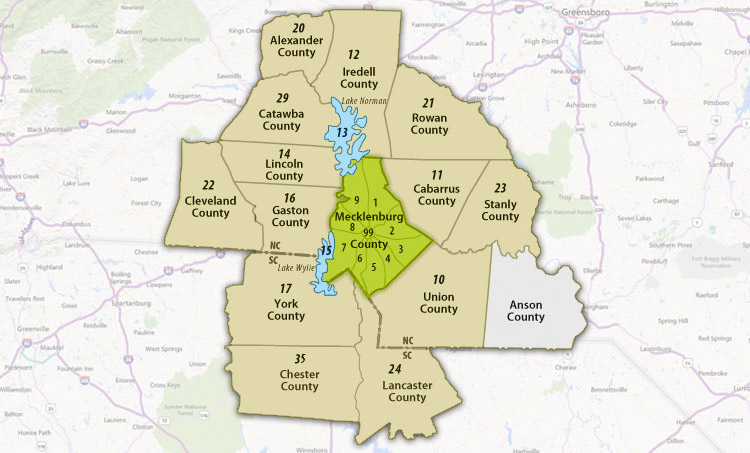 Greater Charlotte Map